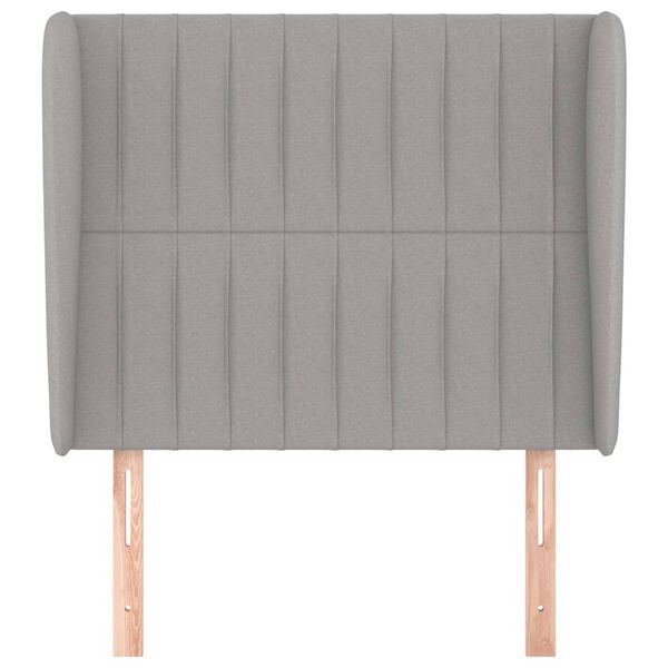 vidaXL T&ecirc;te de lit avec oreilles Gris clair 103x23x118/128 cm Tissu