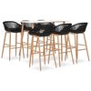 vidaXL Ensemble de bar 7 pcs Blanc et noir