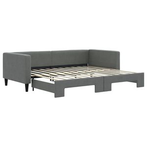 vidaXL Lit de jour avec gigogne sans matelas gris fonc&eacute; 90x200 cm