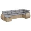vidaXL Salon de jardin avec coussins 7 pcs beige r&eacute;sine tress&eacute;e