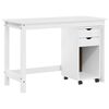vidaXL Ensemble bureau et armoire 2 pc Blanc Bois de pin massif