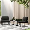 vidaXL Jeu de canapés de jardin 3 pcs et coussins Aluminium Anthracite