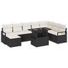 vidaXL Ensemble de canap&eacute; de jardin 9 pc Noir et Cr&egrave;me polyrotin
