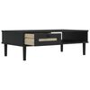 vidaXL Table basse SENJA aspect rotin noir 100x55x33 cm bois massif