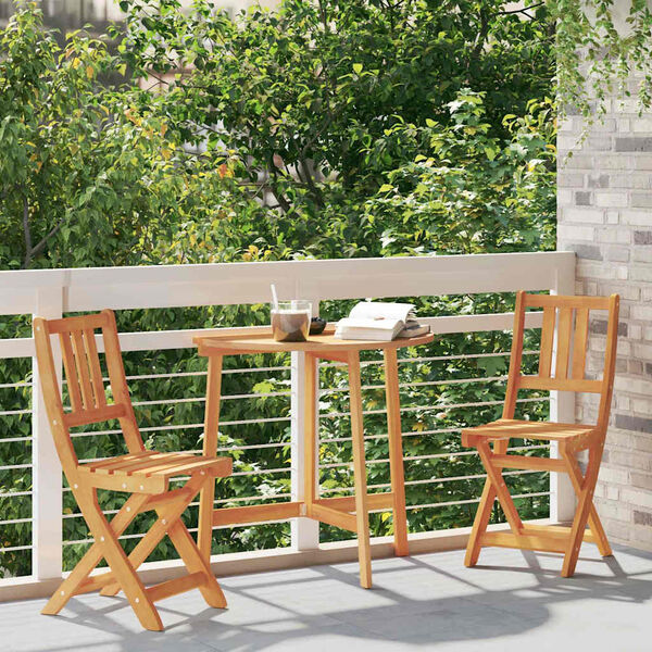 vidaXL Chaise de jardin 2 pcs Huile Naturelle 40 x 42 x 85 cm