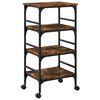 vidaXL Chariot de cuisine ch&ecirc;ne fum&eacute; 45x35x89,5 cm bois d'ing&eacute;nierie