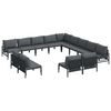 vidaXL Ensemble de canap&eacute; de jardin 13 pc Noir Acier