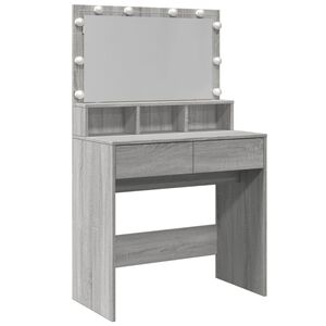 vidaXL Coiffeuse avec LED sonoma gris 80x41x134,5 cm