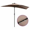 vidaXL Parasol de jardin Taupe 294 x 150 x 223 cm Polyester et Acier