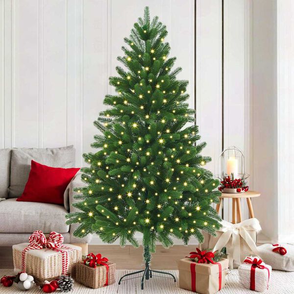 vidaXL Sapin de No&euml;l avec 300 LED avec support Vert 180 cm PE