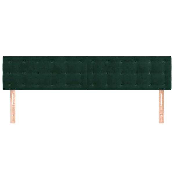 vidaXL T&ecirc;tes de lit 2 pcs Vert fonc&eacute; 80x5x78/88 cm Velours