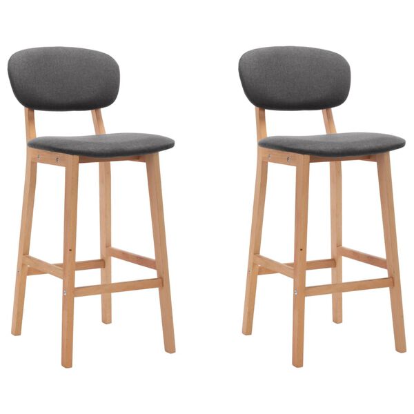 vidaXL Tabourets de bar lot de 2 gris fonc&eacute; tissu