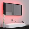 vidaXL Armoire &agrave; miroir de salle de bain LED Noir 90x12x45 Acrylique