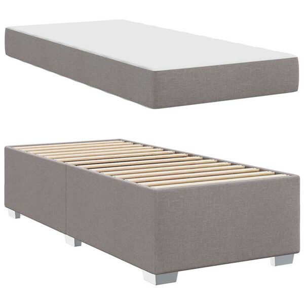 vidaXL Cadre de lit avec matelas Taupe 80 x 200 cm tissu