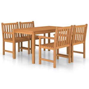vidaXL Ensemble de salle &agrave; manger de jardin 5 pi&egrave;ces 140 x 80 cm en bois de teck massif