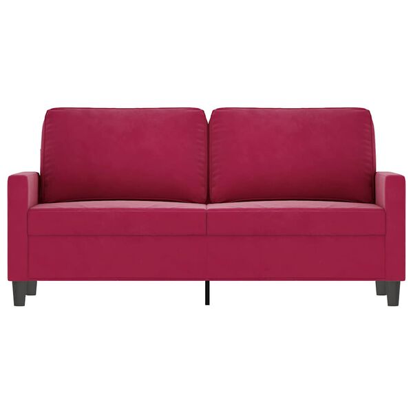 vidaXL Canap&eacute; &agrave; 2 places Rouge bordeaux 140 cm Velours