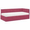 vidaXL Cadre de lit d'angle avec matelas 2 pcs Vert Velours