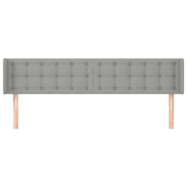 vidaXL T&ecirc;te de lit avec oreilles Gris clair 203x16x78/88 cm Tissu