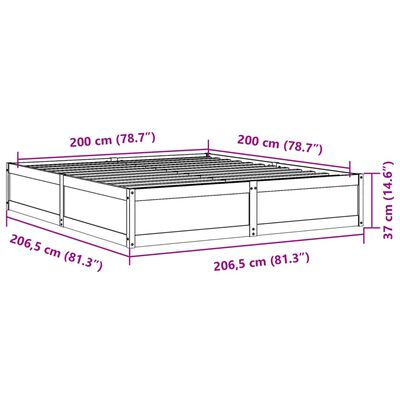 vidaXL Cadre de lit sans matelas 200x200 cm bois massif de pin