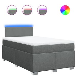 vidaXL Sommier &agrave; lattes de lit avec matelas gris fonc&eacute; 120x190cm tissu