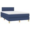 vidaXL Sommier &agrave; lattes de lit matelas et LED bleu 120x190 cm tissu