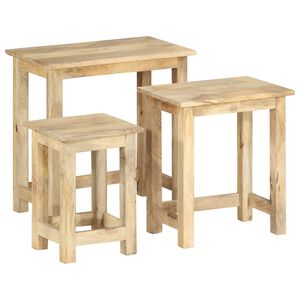 vidaXL Tables gigognes 3 pcs Bois solide de manguier