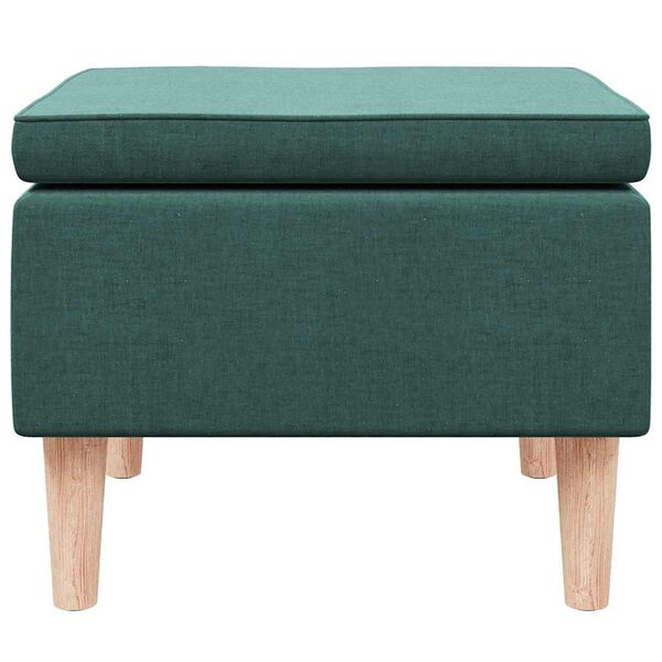 vidaXL Tabouret avec pieds en bois Vert foncé Tissu