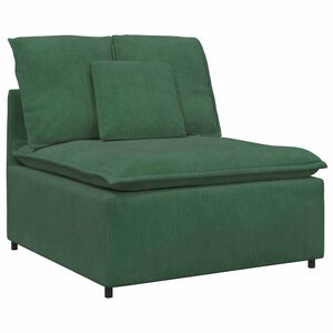 vidaXL Module central de canap&eacute; modulable avec coussins vert fonc&eacute; 100 cm