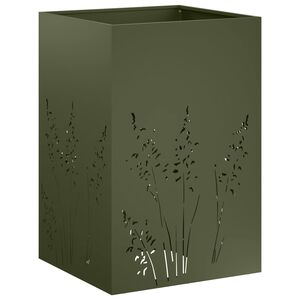 vidaXL Cache-pot de jardin Vert olive 50 x 50 x 75 cm