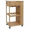 vidaXL Chariot de Cuisine avec Roues Naturel 47,5 x 36 x 83 cm Bambou