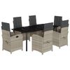 vidaXL Ensemble &agrave; manger de jardin et coussins 7 pcs gris clair rotin