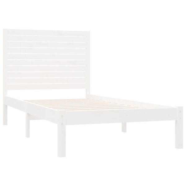 vidaXL Cadre de lit sans matelas blanc 90x200 cm bois massif