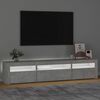 vidaXL Meuble TV avec lumi&egrave;res LED Gris b&eacute;ton 195x35x40 cm