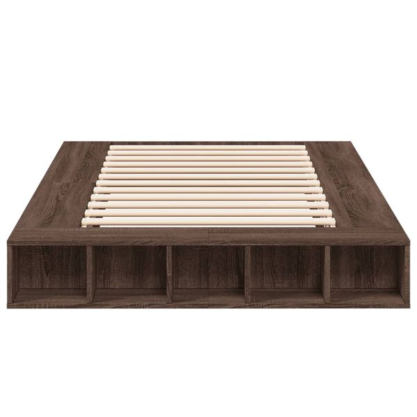 vidaXL Cadre de lit sans matelas ch&ecirc;ne marron 140x190 cm