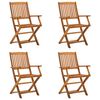 vidaXL Chaises pliantes 4 pi&egrave;ces en bois d'acacia massif
