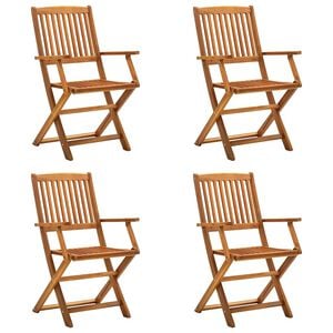 vidaXL Chaises pliantes 4 pi&egrave;ces en bois d'acacia massif