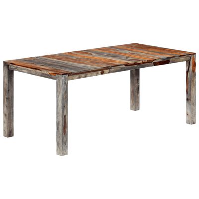 vidaXL Table à manger Gris 180x90x76 cm Bois massif