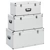 vidaXL Bo&icirc;tes de rangement 3 pcs Argent&eacute; Aluminium