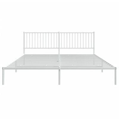 vidaXL Cadre de lit métal avec tête de lit blanc 200x200 cm