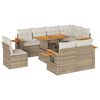 vidaXL Salon de jardin avec coussins 9 pcs beige r&eacute;sine tress&eacute;e acacia