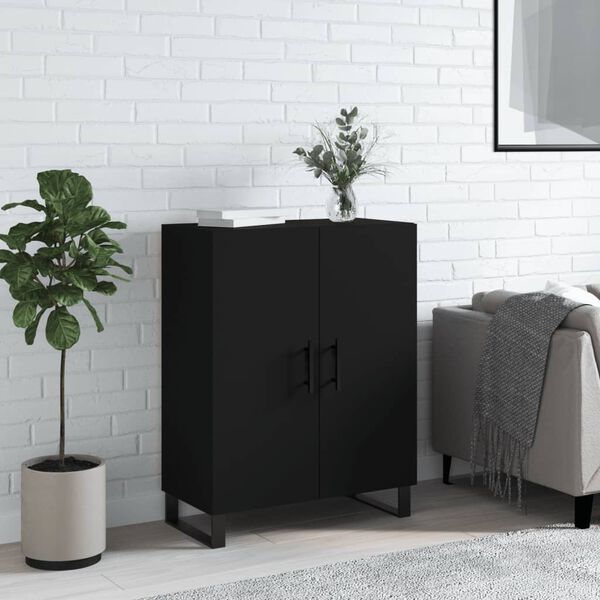 vidaXL Buffet noir 69,5x34x90 cm bois d'ing&eacute;nierie