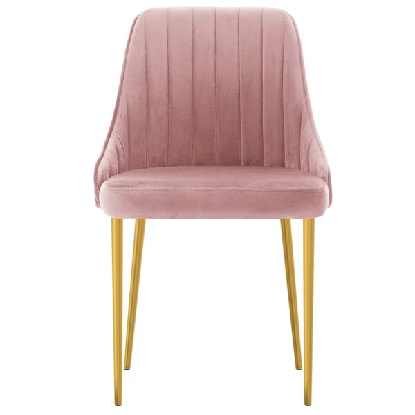 vidaXL Chaises &agrave; manger lot de 4 rose velours