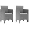 vidaXL Chaise de jardin 2 pc Gris clair Polypropyl&egrave;ne