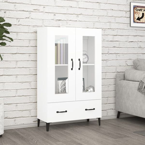 vidaXL Buffet haut Blanc 70x31x115 cm Bois d'ingénierie