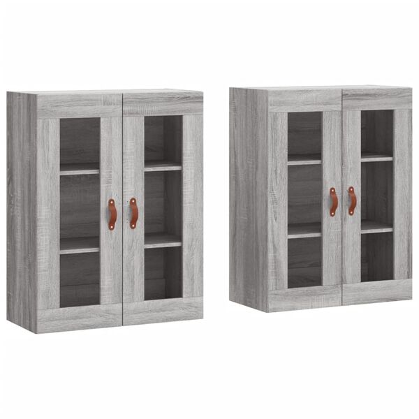 vidaXL Armoires murales 2 pcs sonoma gris bois d'ing&eacute;nierie