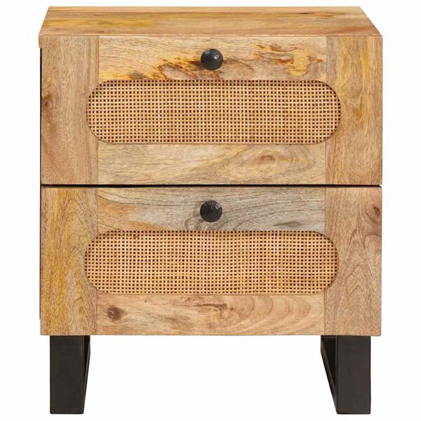 vidaXL Cabinet de chevet Naturel 40 x 33 x 46 cm Bois de mangue massif