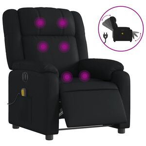 vidaXL Fauteuil de massage inclinable &eacute;lectrique noir similicuir