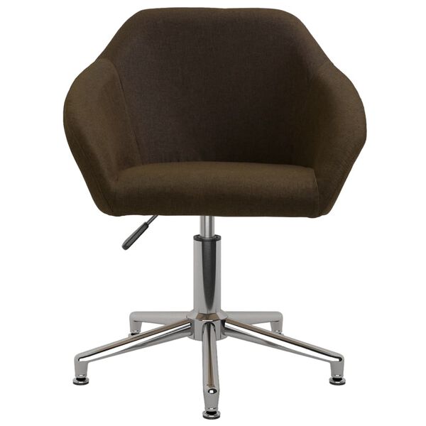 vidaXL Chaises pivotantes &agrave; manger lot de 2 marron fonc&eacute; tissu