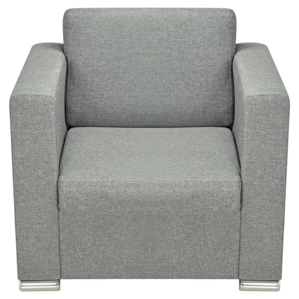 vidaXL Ensemble de canapés trois pièces Tissu Gris clair