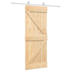 vidaXL Porte coulissante Naturel et Blanc 80 x 210 cm